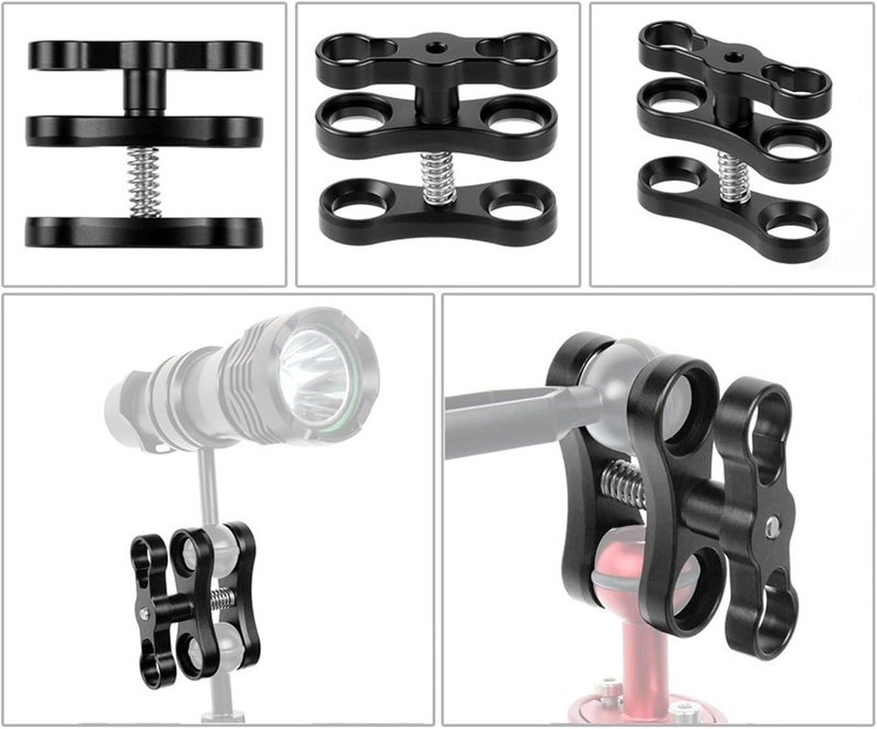 DIVJINGHAO 2 قطع مشبك كرة تحت الماء 1 بوصة لكاميرا الغوص، متوافق مع كاميرا GoPro وأذرع المصابيح (CLAMP-2) - Image 4